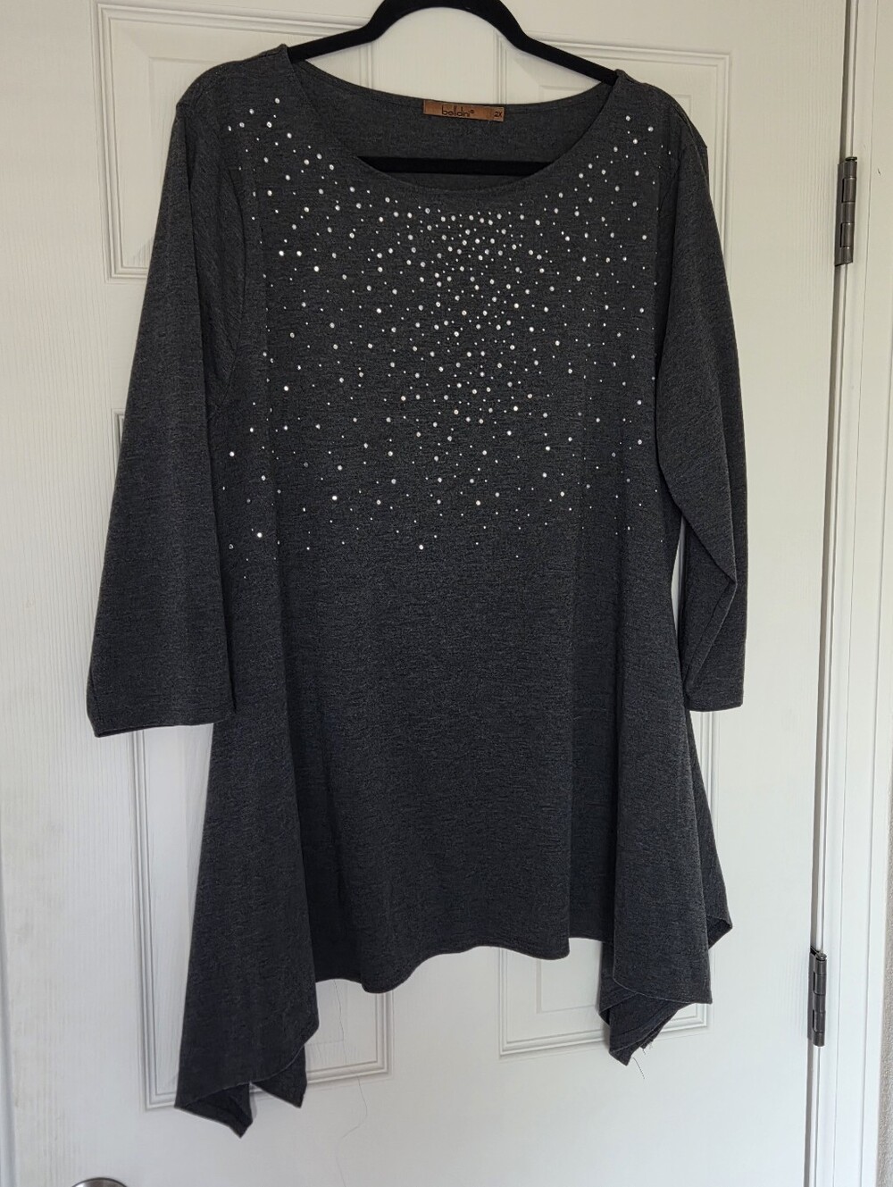 Belldini 2x Fishtail Tunic Charcoal Grey With Bling